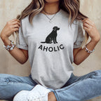 Aholic Dog Silhouette Graphic Design Shirt