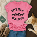 Wiener Walker Graphic Tee Shirt for Dog Lovers