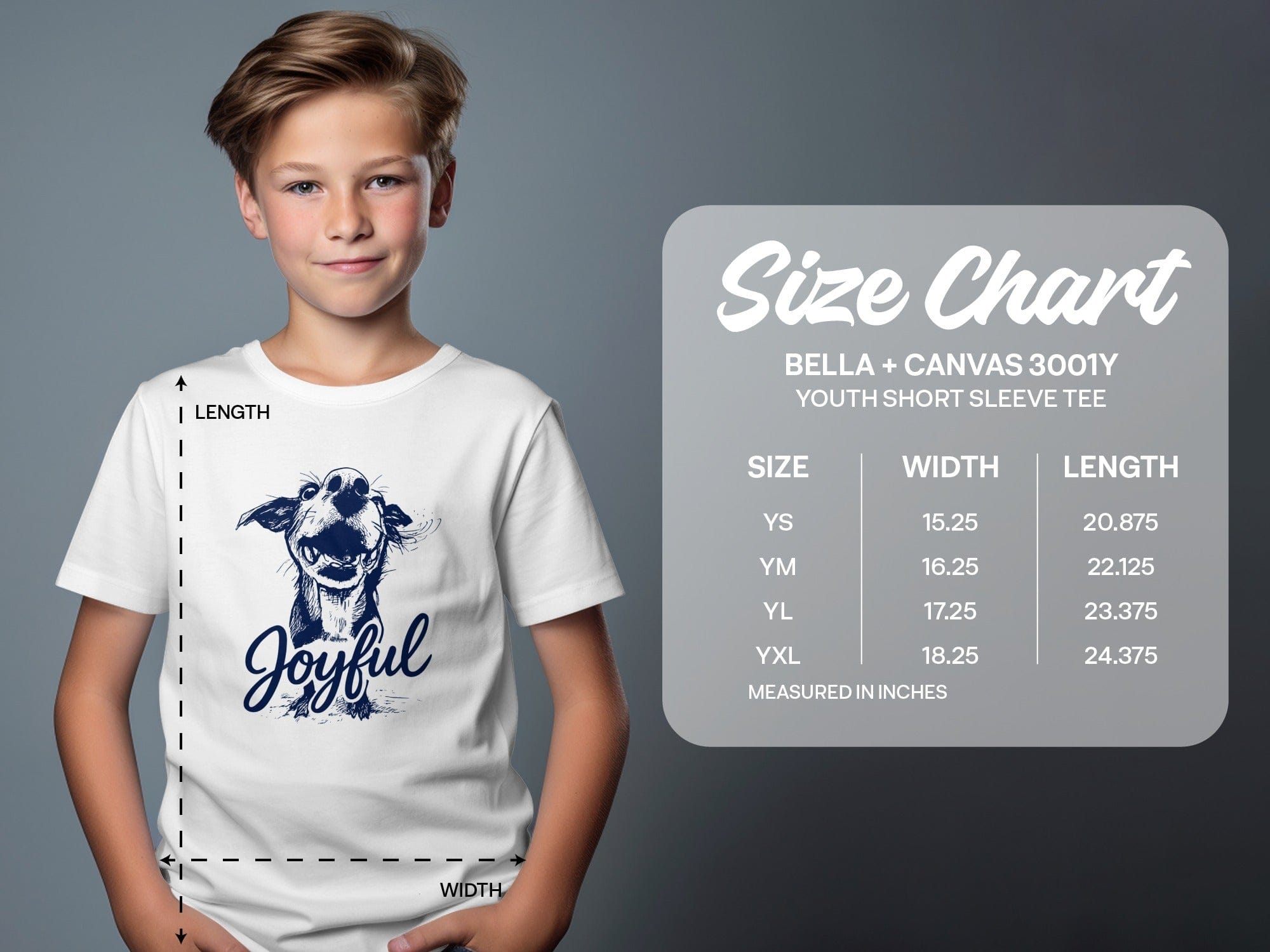 Joyful Graphic Design Youth Short Sleeve Tee