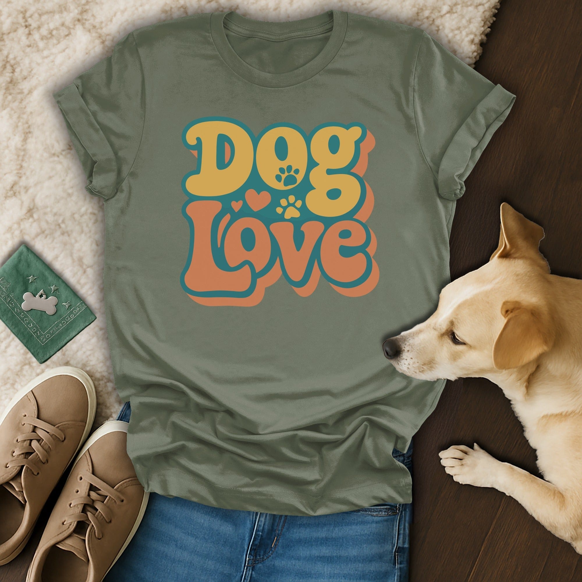 Retro Dog Love T-Shirt 🌻
