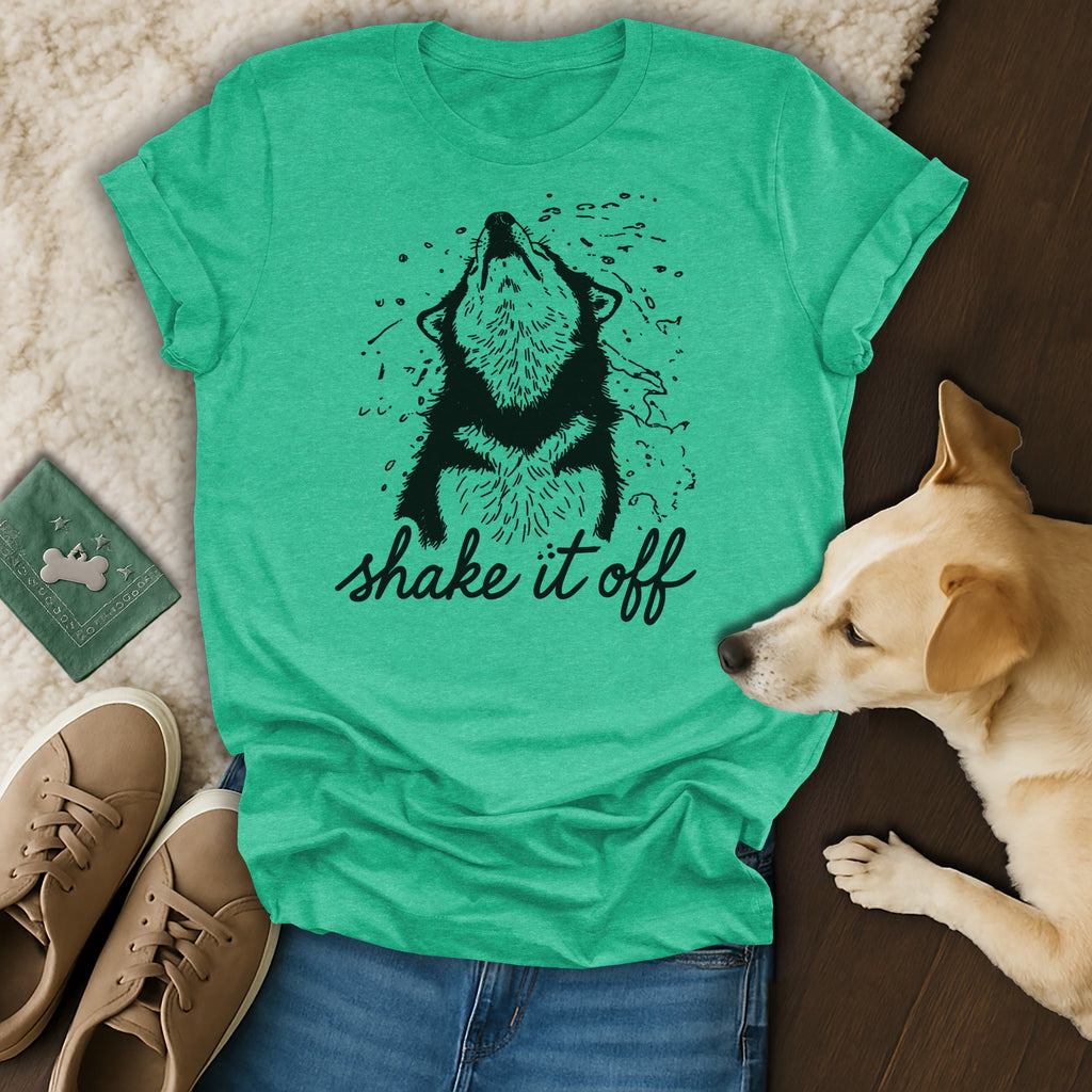 Shake It Off Dog Graphic T-Shirt Animal Design Tee
