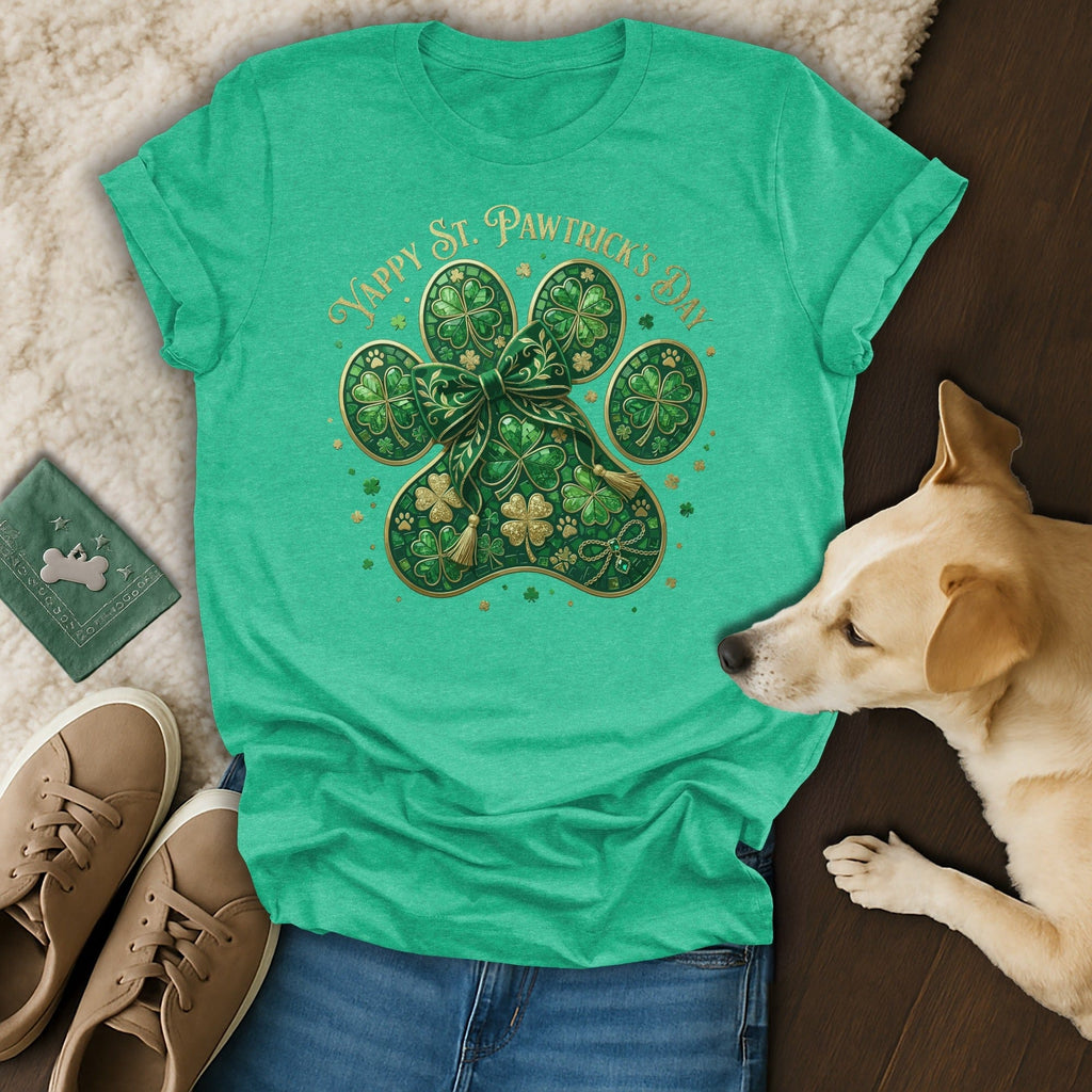 Happy St. Pawtrick's Day Dog Paw Shamrock Shirt