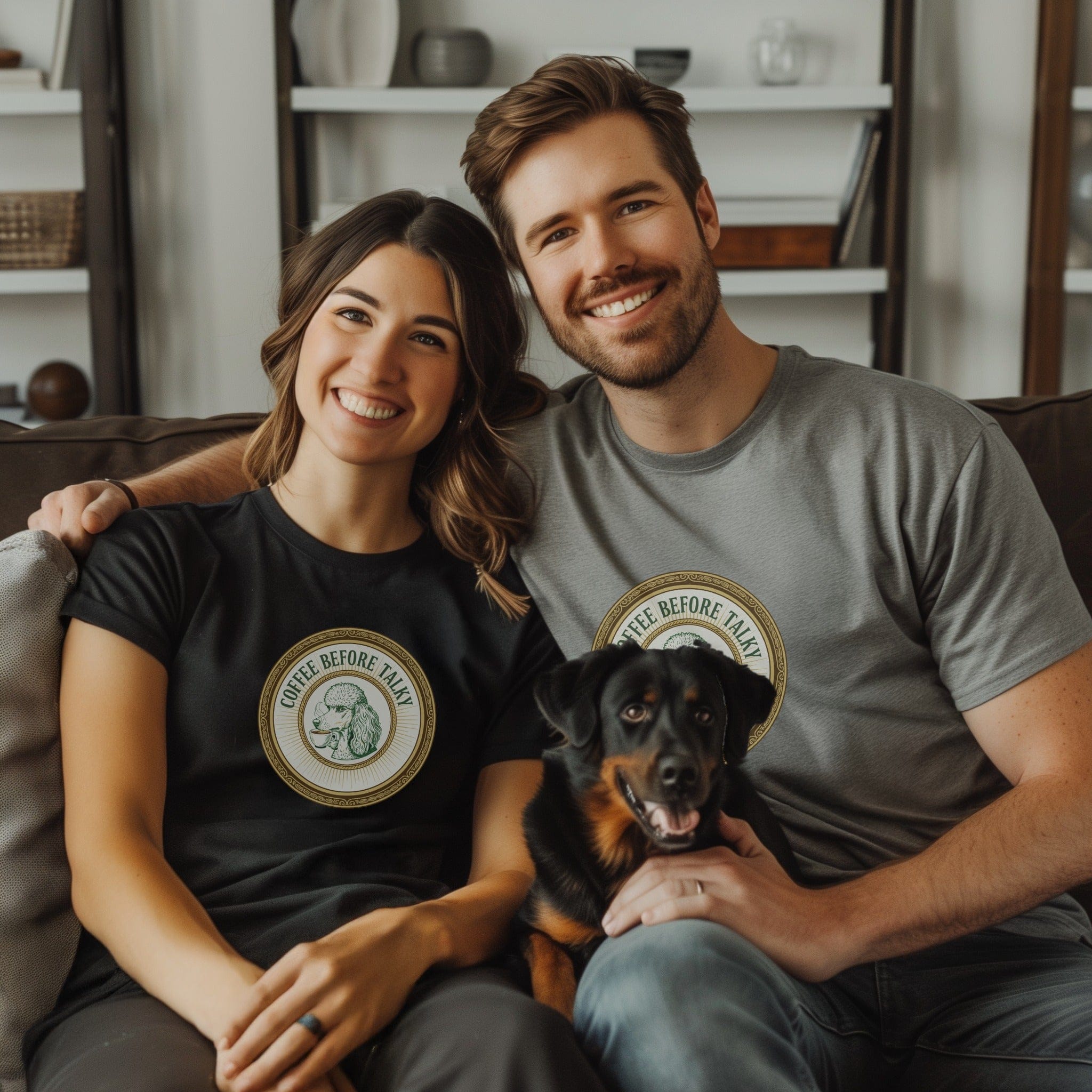 Coffee Before Talky Matching Couple T-shirt Set