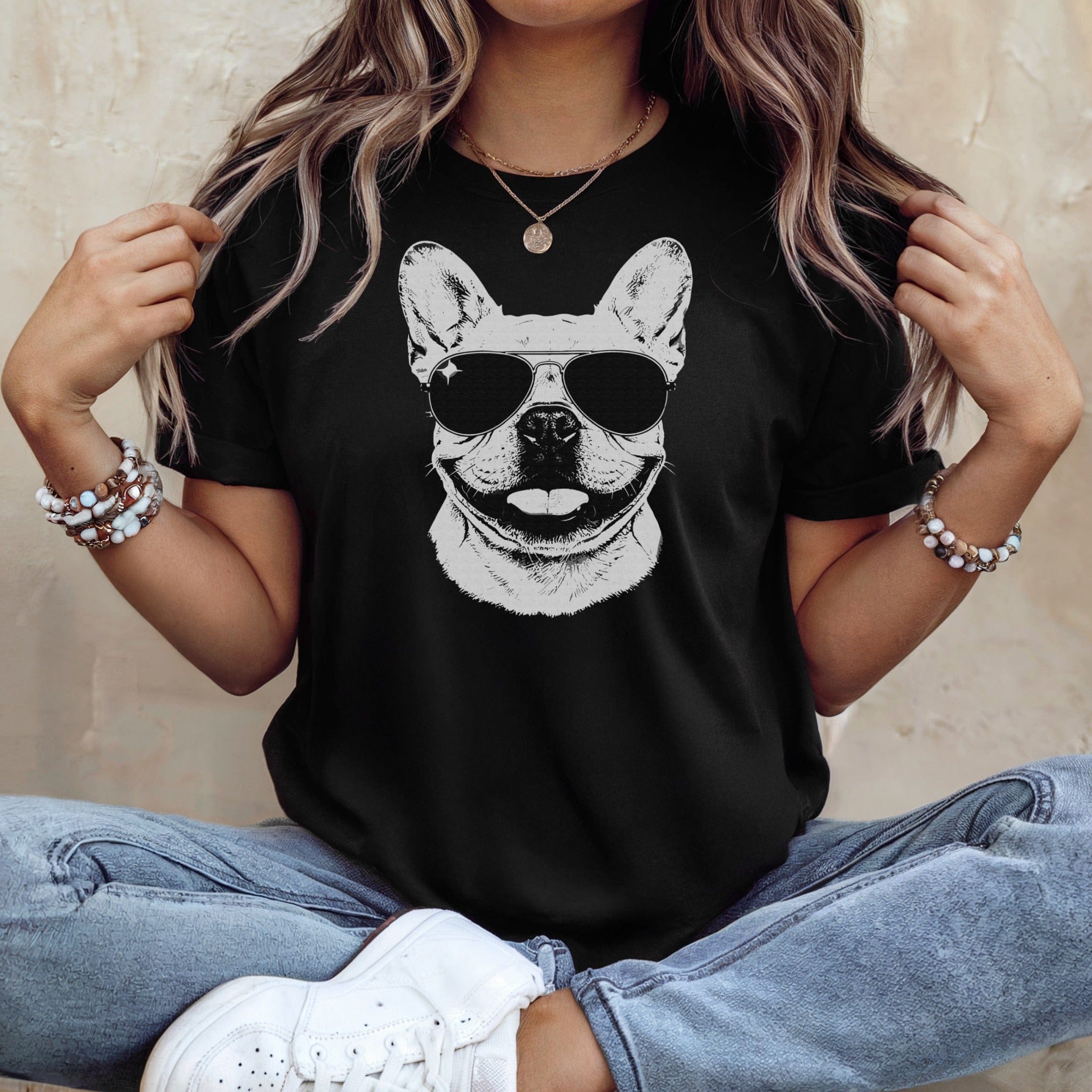 French Bulldog with Sunglasses Graphic Tee Shirt