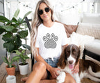 Paw Print Mandala Design T-shirt for Casual Wear