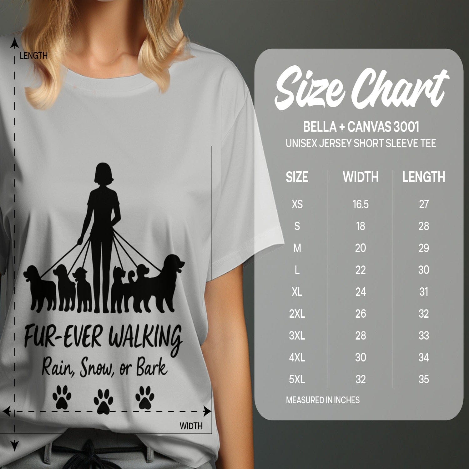 Unisex Fur-Ever Walking Rain Snow Bark Short Sleeve Tee