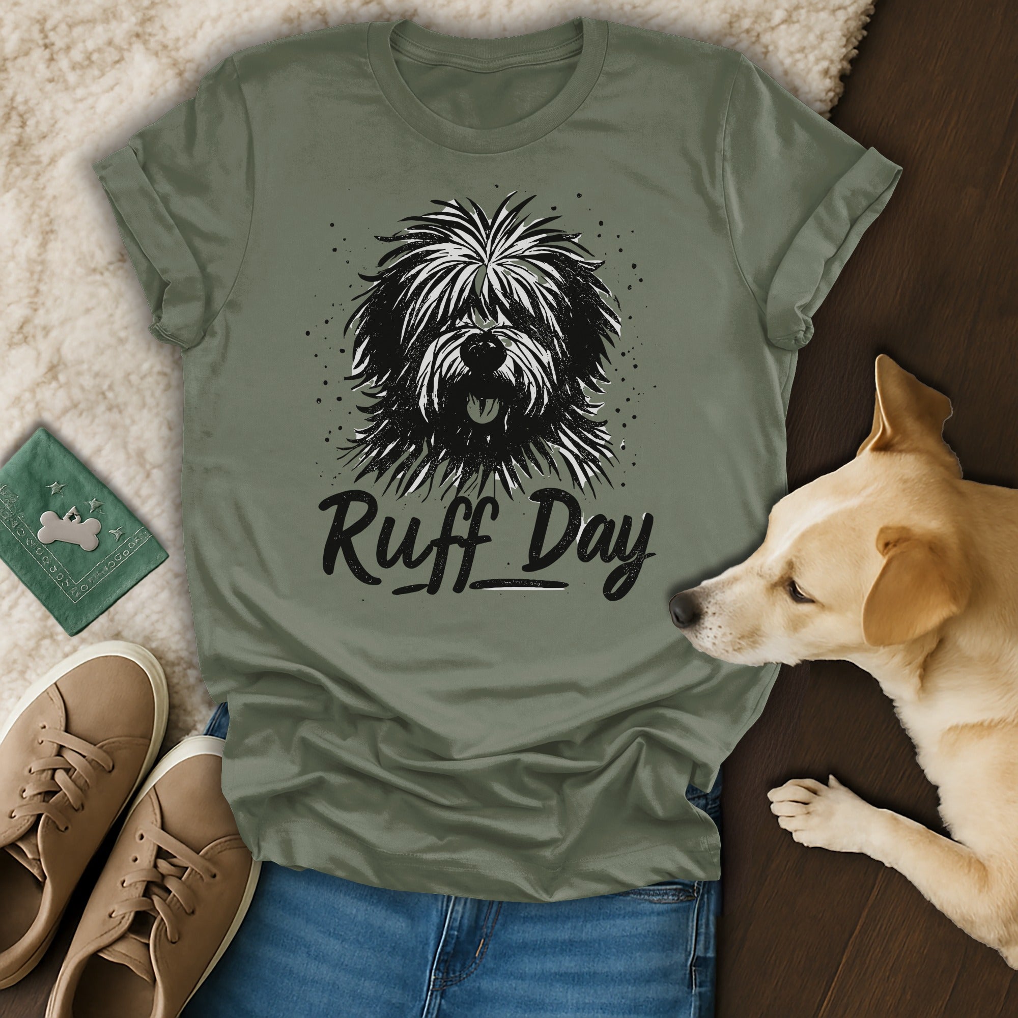 Ruff Day Graphic Dog Lover Tee Shirt for Casual Wear