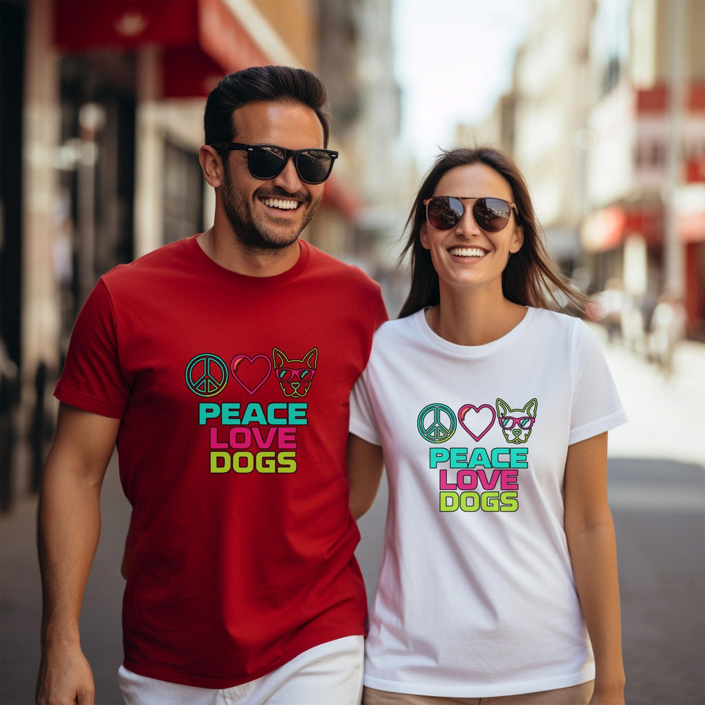 Peace Love Dogs Design T-shirt for pet lovers