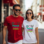 Peace Love Dogs Design T-shirt for pet lovers