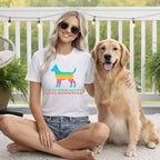 Stay Grounded Dog Striped Graphic Women's Tee