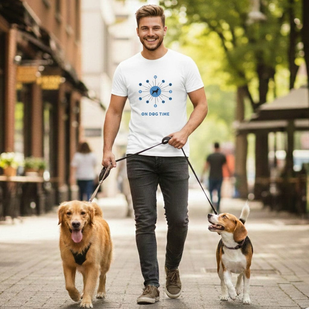 On Dog Time Walking a Golden Retriever Graphic Shirt