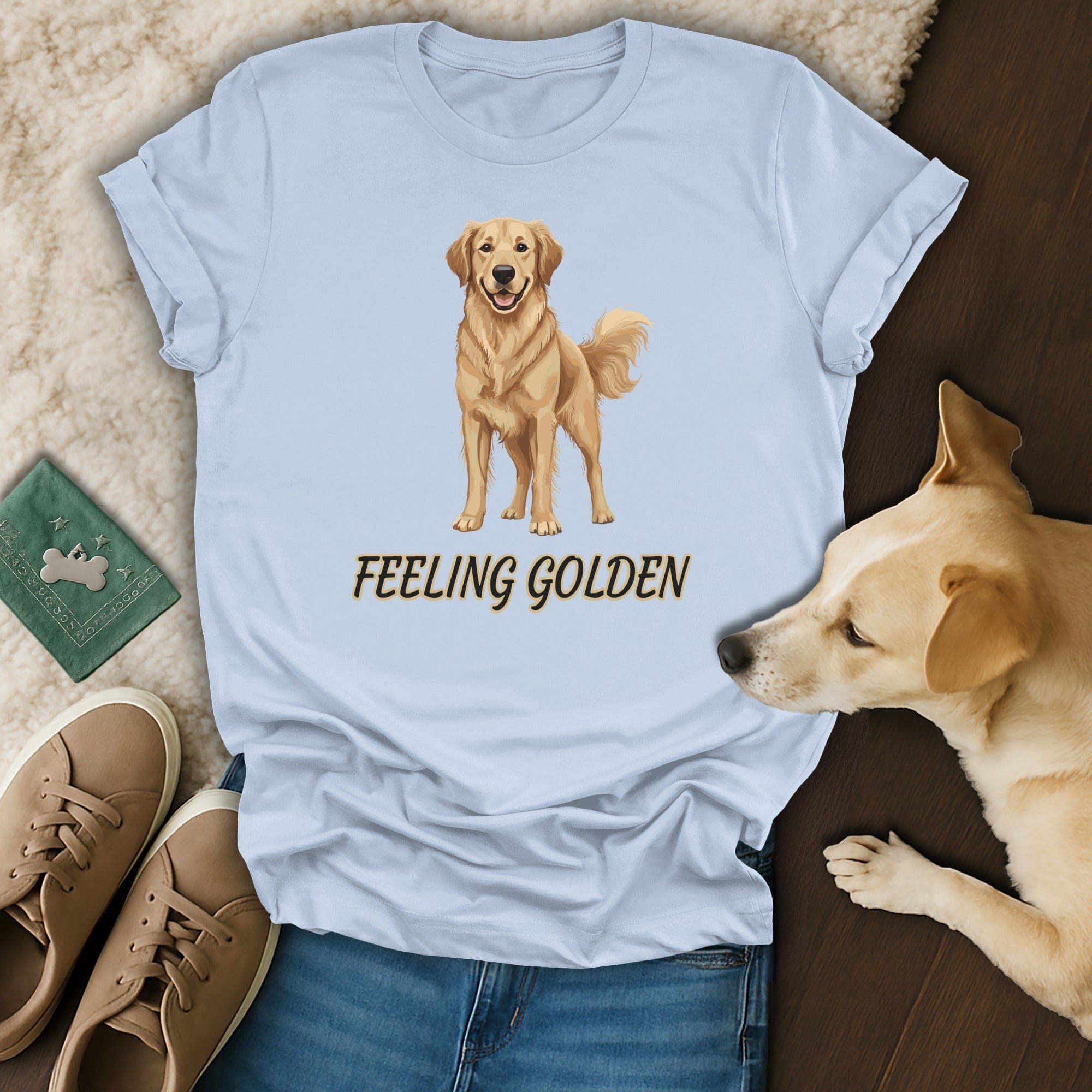 Feeling Golden Graphic Dog Tee for Golden Retriever Lovers