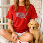 USA Map with Paw Prints Design T-shirt product
