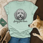Furry Face Lover Tee with Dog Illustration Graphic Design