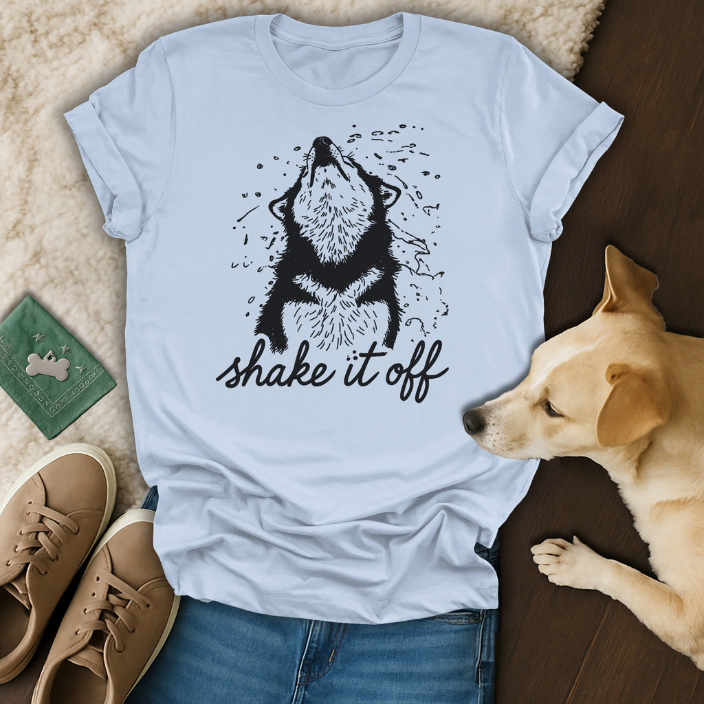 Shake It Off Dog Graphic T-Shirt Casual Wear Top