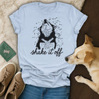 Shake It Off Dog Graphic T-Shirt Casual Wear Top