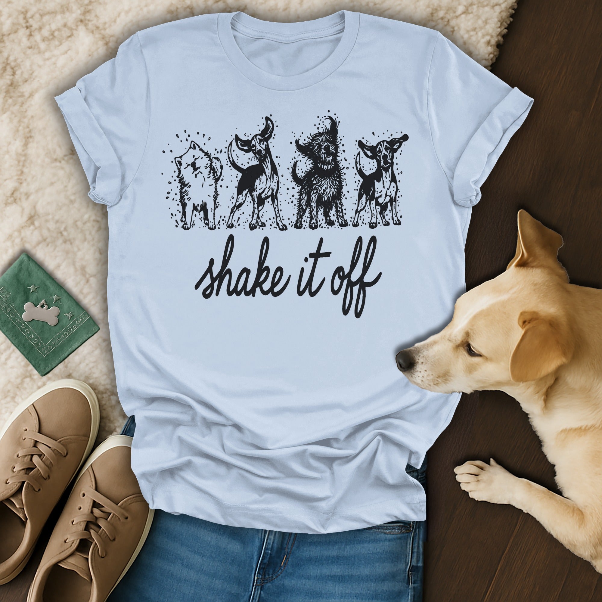 Shake It Off Dogs Graphic T-Shirt Funny Apparel