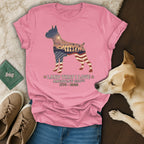 Boxer dog silhouette with American flag overlay and patriotic text.