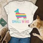 Colorful Corgi Small Wins Graphic Tee Shirt Product