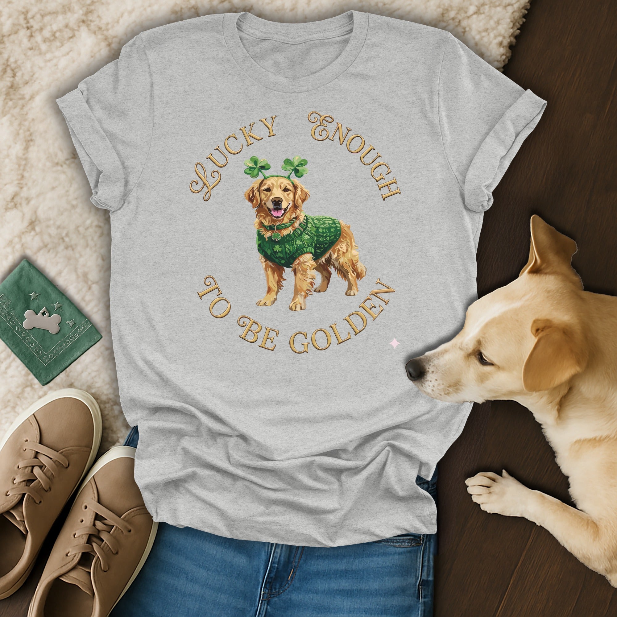 Lucky Enough To Be Golden Graphic Tee Shirt