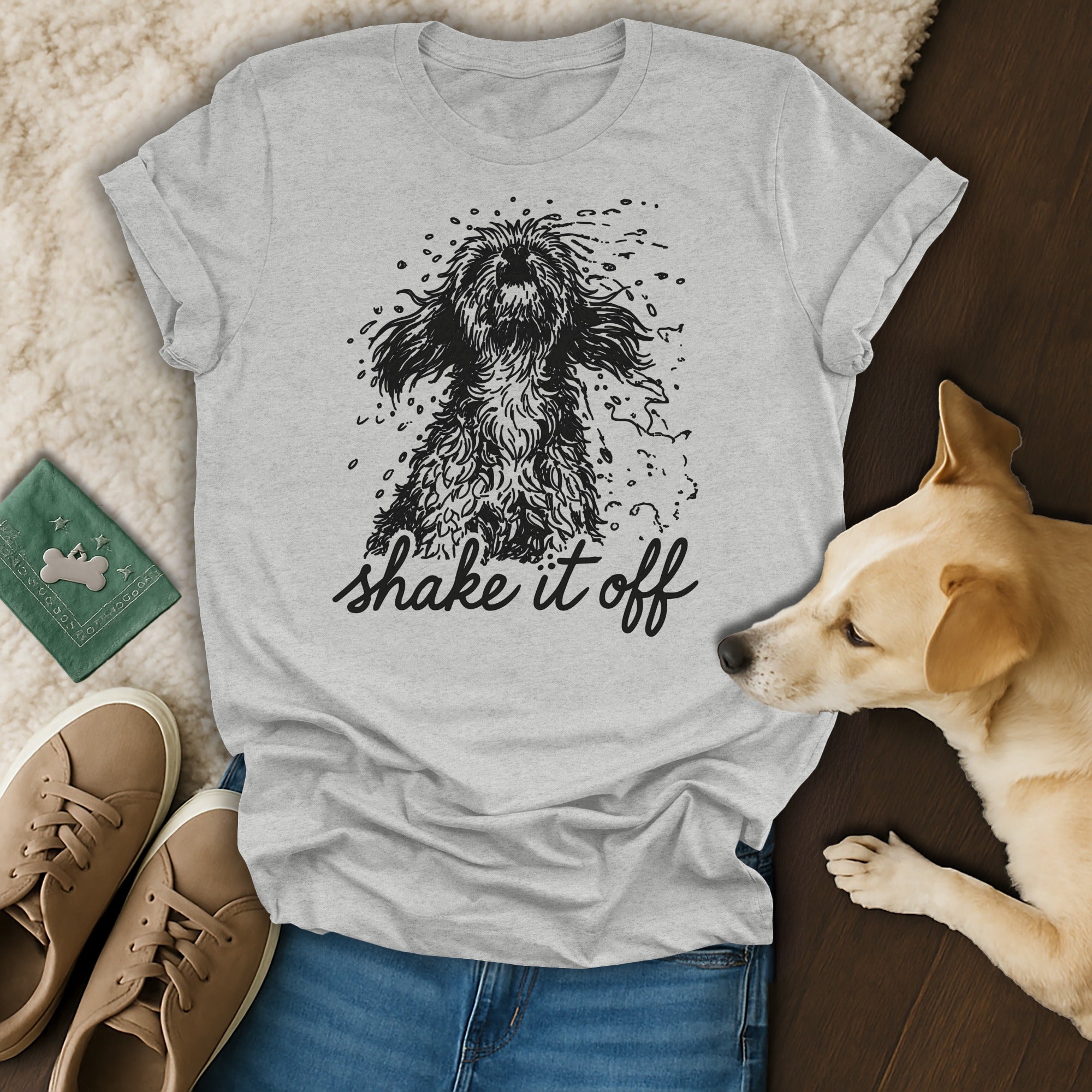 Shake It Off Dog Graphic T-shirt Fun Casual Wear