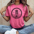 Pink t-shirt with "All Paws on Deck" text and dog in captain's hat graphic.