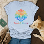Colorful Pawsitively Blooming Graphic T-shirt