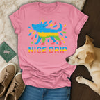 Colorful Nice Drip Dog Design for Canine Lovers Tee