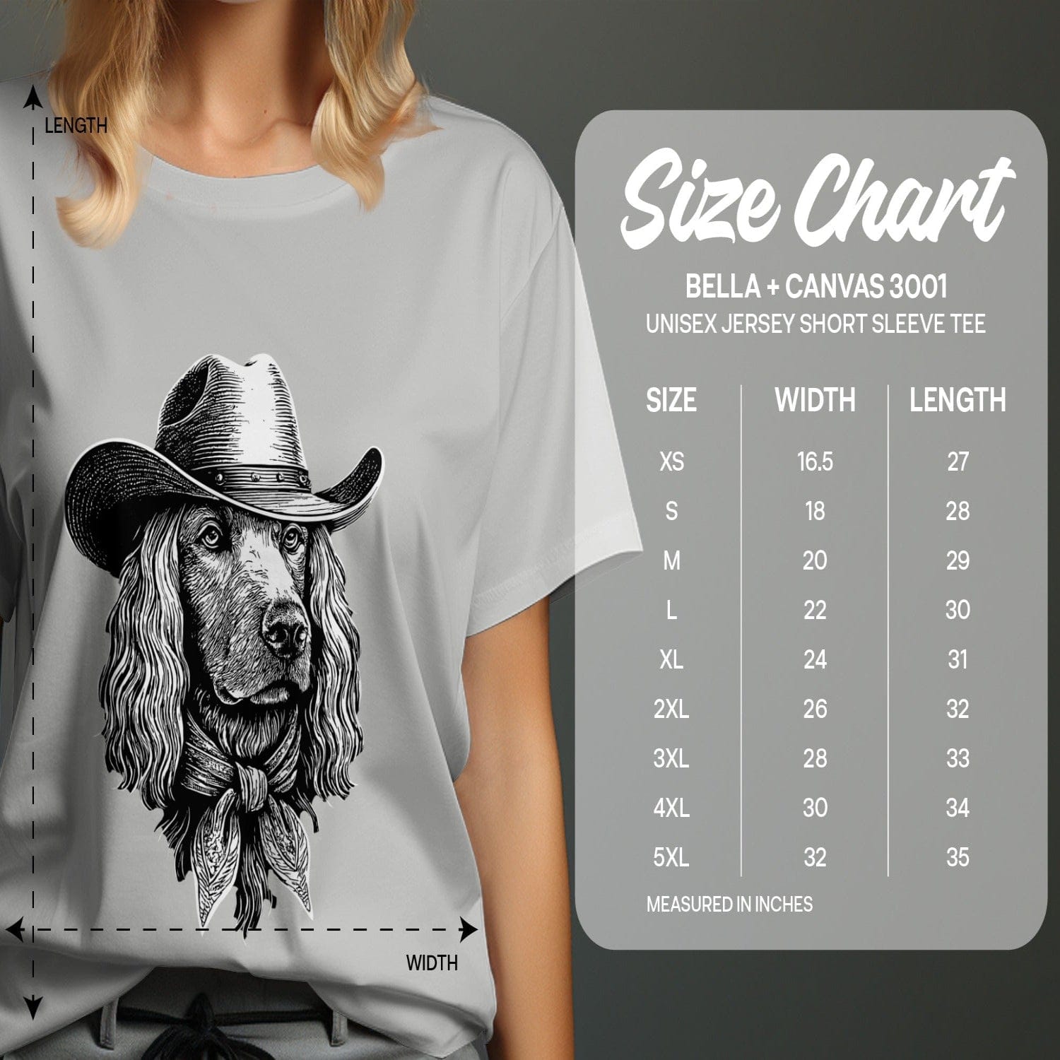 Dog with Cowboy Hat Unisex Jersey Short Sleeve Tee