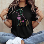 Neon Dog Outline Heart Paw Print Black product type
dog
pet
animal
paw print
heart
neon design
colorful print
graphic shirt
dog lover gift
pet owner
unique design
cute dog
puppy love
animal rescue
fashion shirt
black tee
abstract dog
vibrant print
canine art
trendy top