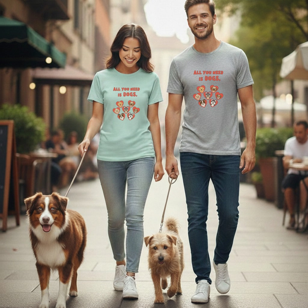 All You Need Is Dogs Cute Graphic T-Shirt