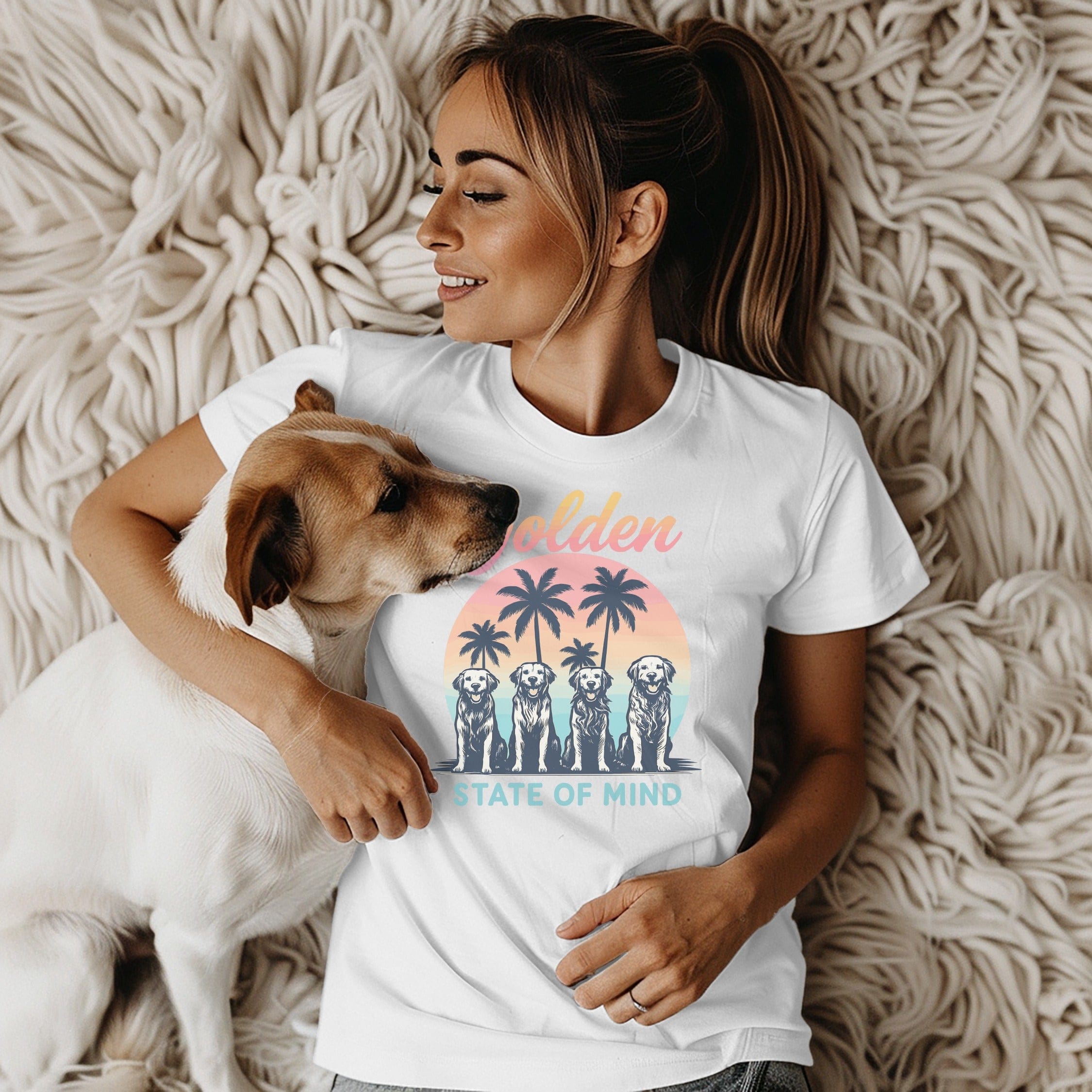 Golden State of Mind Dog Print T-Shirt