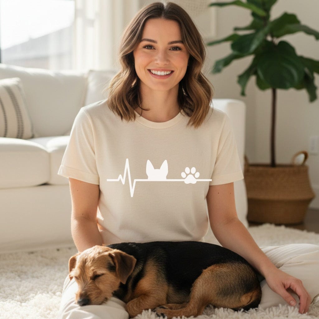 Nurse Heartbeat Dog T-Shirt 🤍