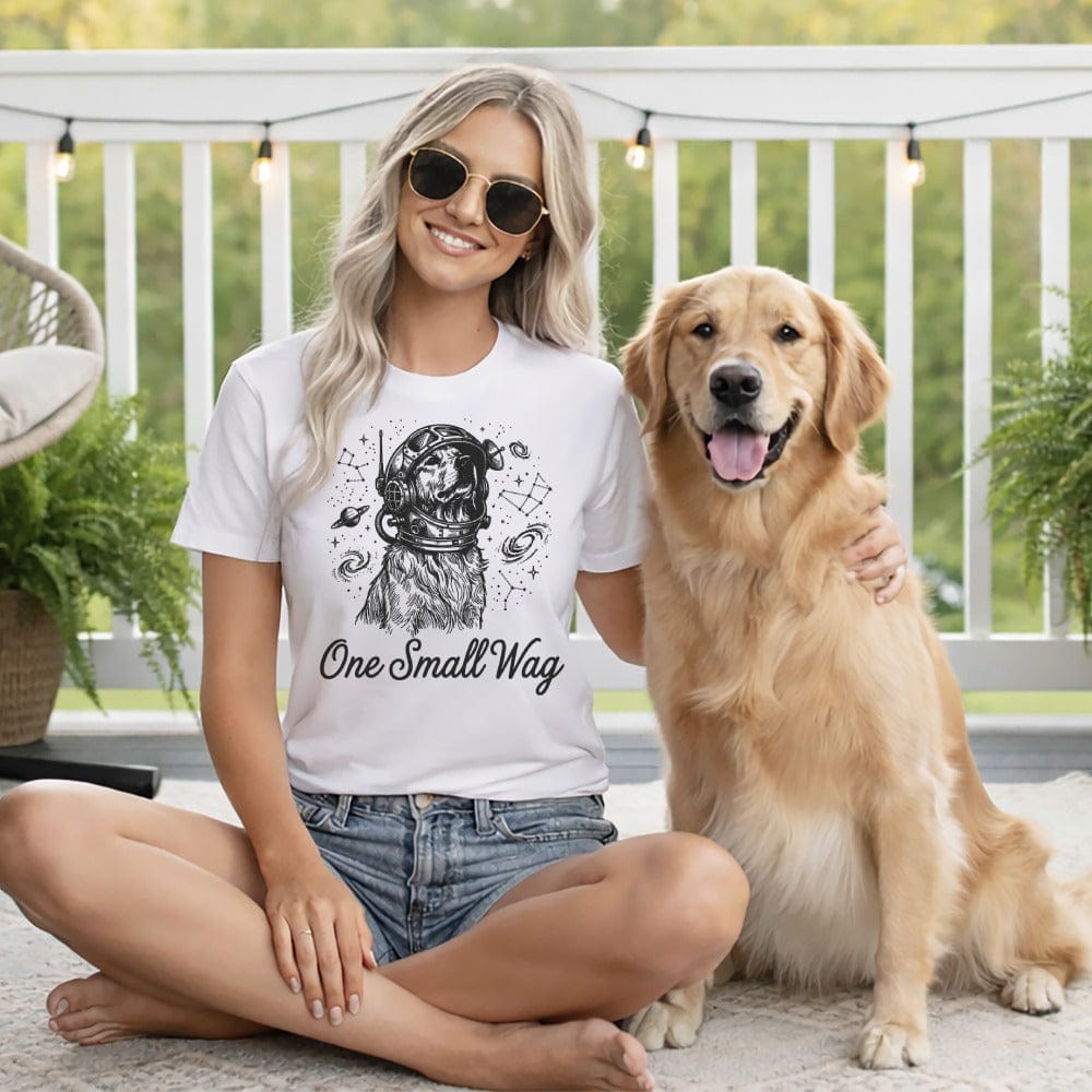 Astronaut Dog Golden Retriever One Small Wag product type
Astronaut Dog, Golden Retriever, Space Dog, Constellation Design, One Small Wag, Dog Lover Gift, Pet Owner Apparel, Canine Astronaut, Galaxy Dog, Outer Space Theme, Starry Dog, Dog Graphic, Animal T-Shirt, Cute Dog Design, Funny Dog Shirt, Space Exploration, Dog Illustration, Sci-Fi Dog, Golden Retriever Art, Unique Dog Gift