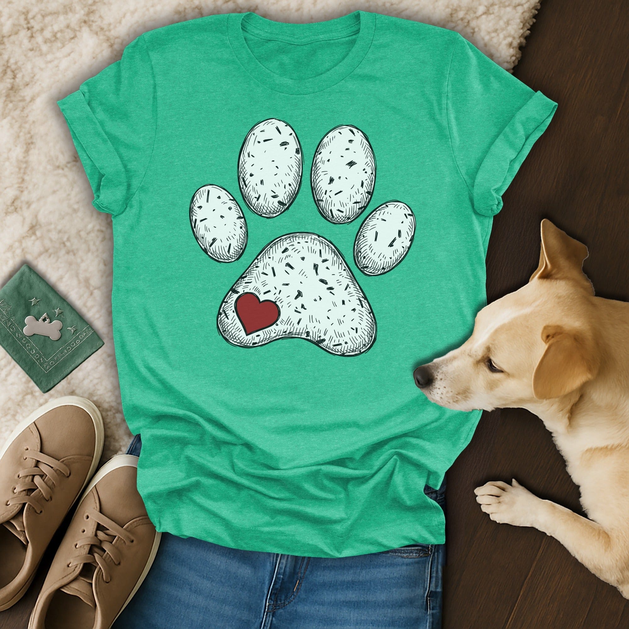 Green Dog Paw Print Red Heart Sketched Graphic T-shirt product type

Paw Print Shirt
Dog Paw Tee
Heart Design Top
Pet Lover Shirt
Animal Graphic
Green T-shirt
Graphic Tee
Sketched Paw
Unique Design
Casual Shirt
Dog Mom Gift
Dog Dad Gift
Cute Pet Shirt
Dog Apparel
Animal Lover
Teal Green Top
Canine Print
Love My Dog
Rescue Dog
Pet Adoption