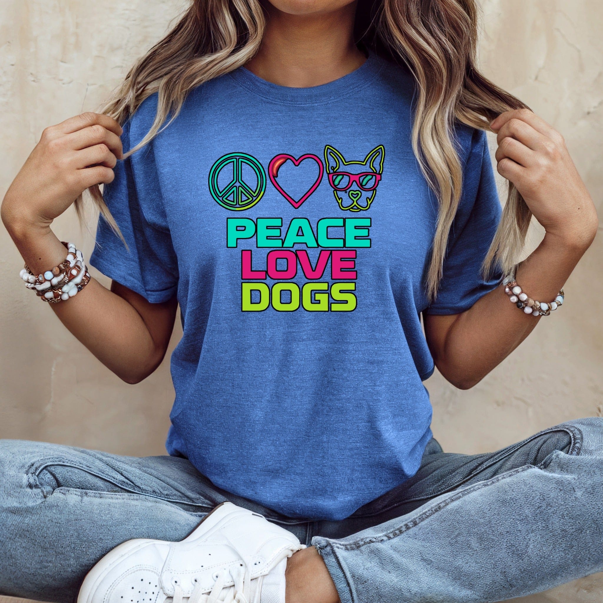 Peace Love Dogs Graphic Tee Casual Shirt