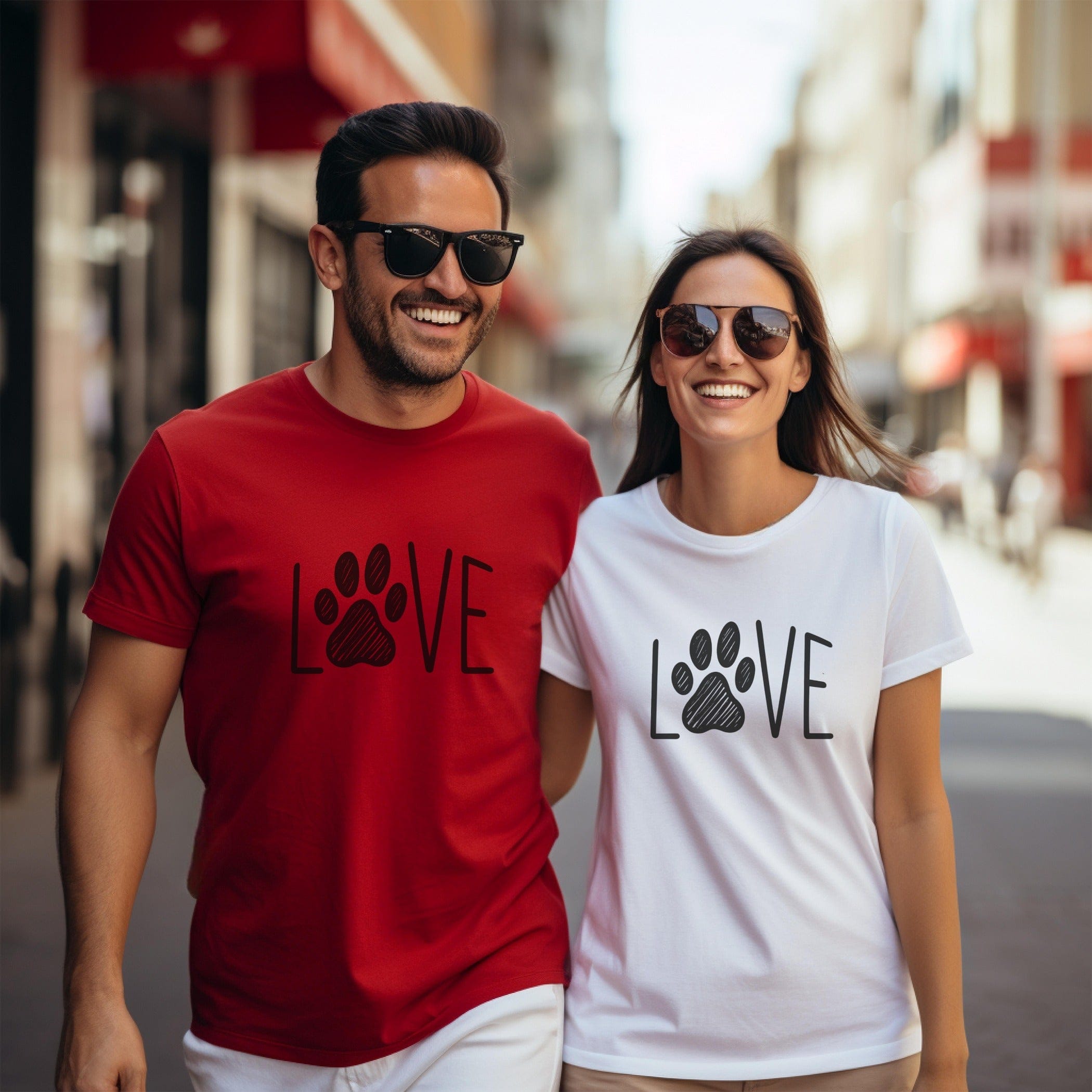 Stylish Love Paw Print T-Shirt for Animal Lovers