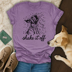 Shake It Off Dog Graphic Tee Casual Shirt