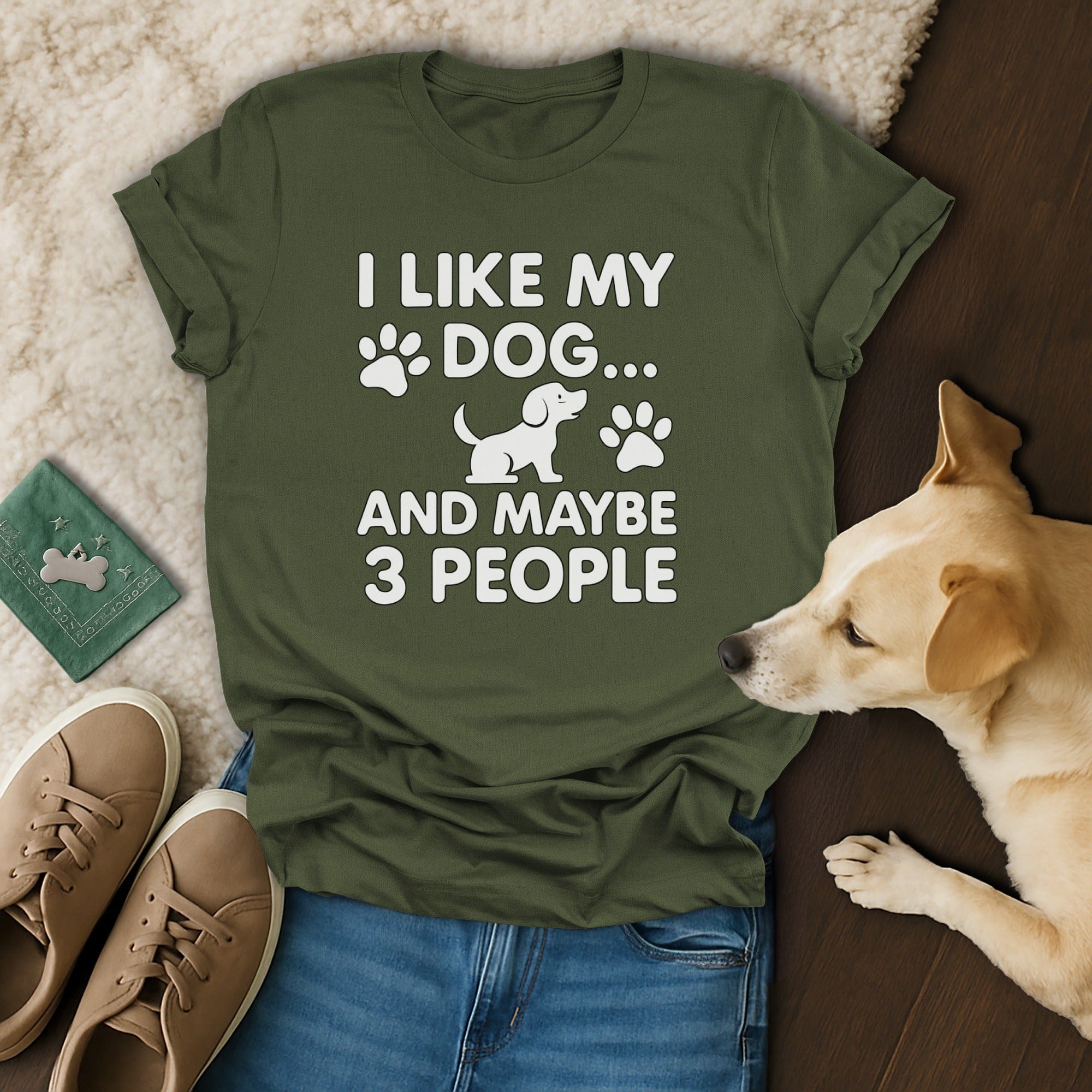 I Like My Dog And Maybe 3 People Graphic T-Shirt