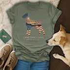 Boxer dog silhouette with US flag, celebrating America's 250th anniversary.