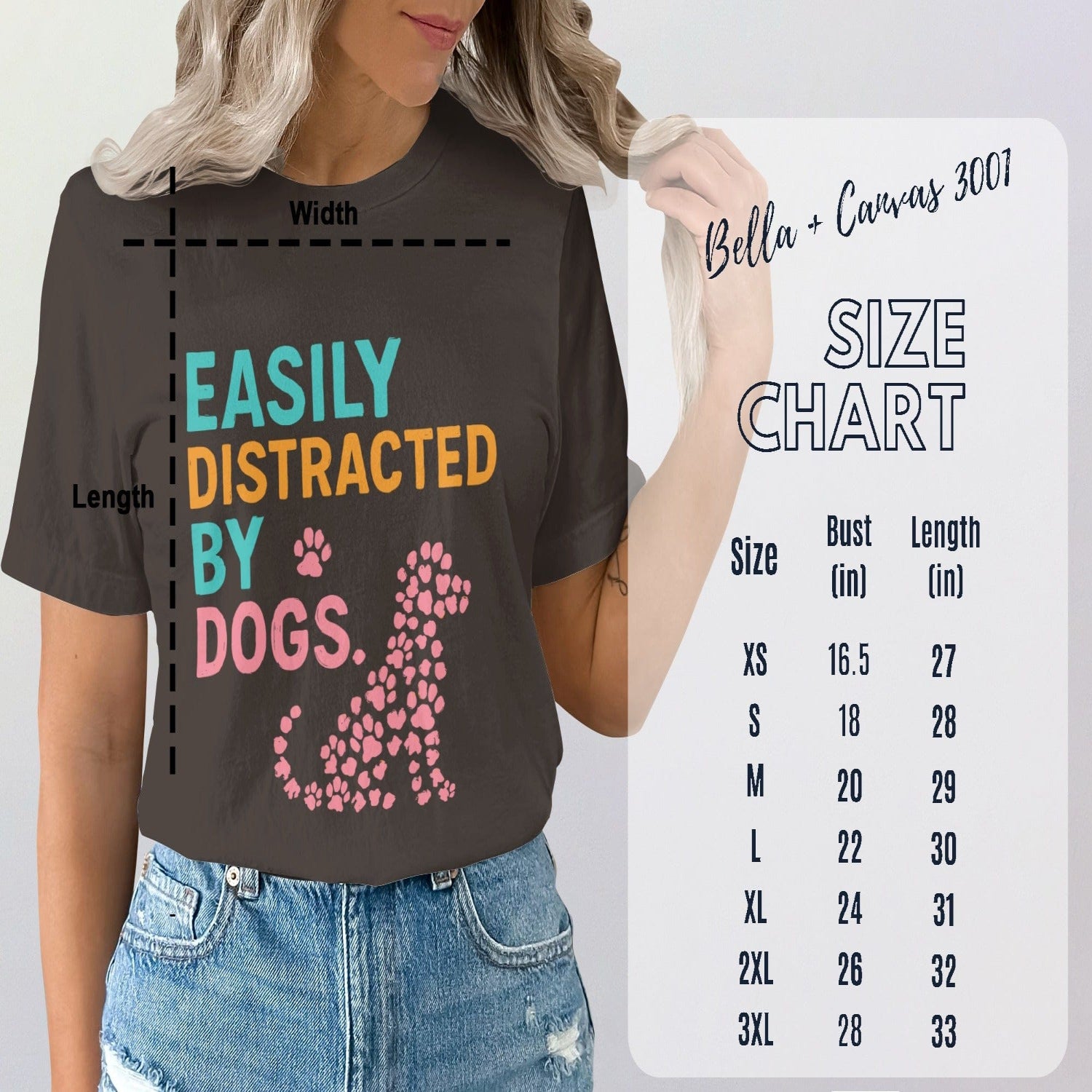 Easily Distracted By Dogs Graphic T-Shirt