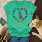 Dog Lover Colorful Mosaic Paw Print Heart Product Type