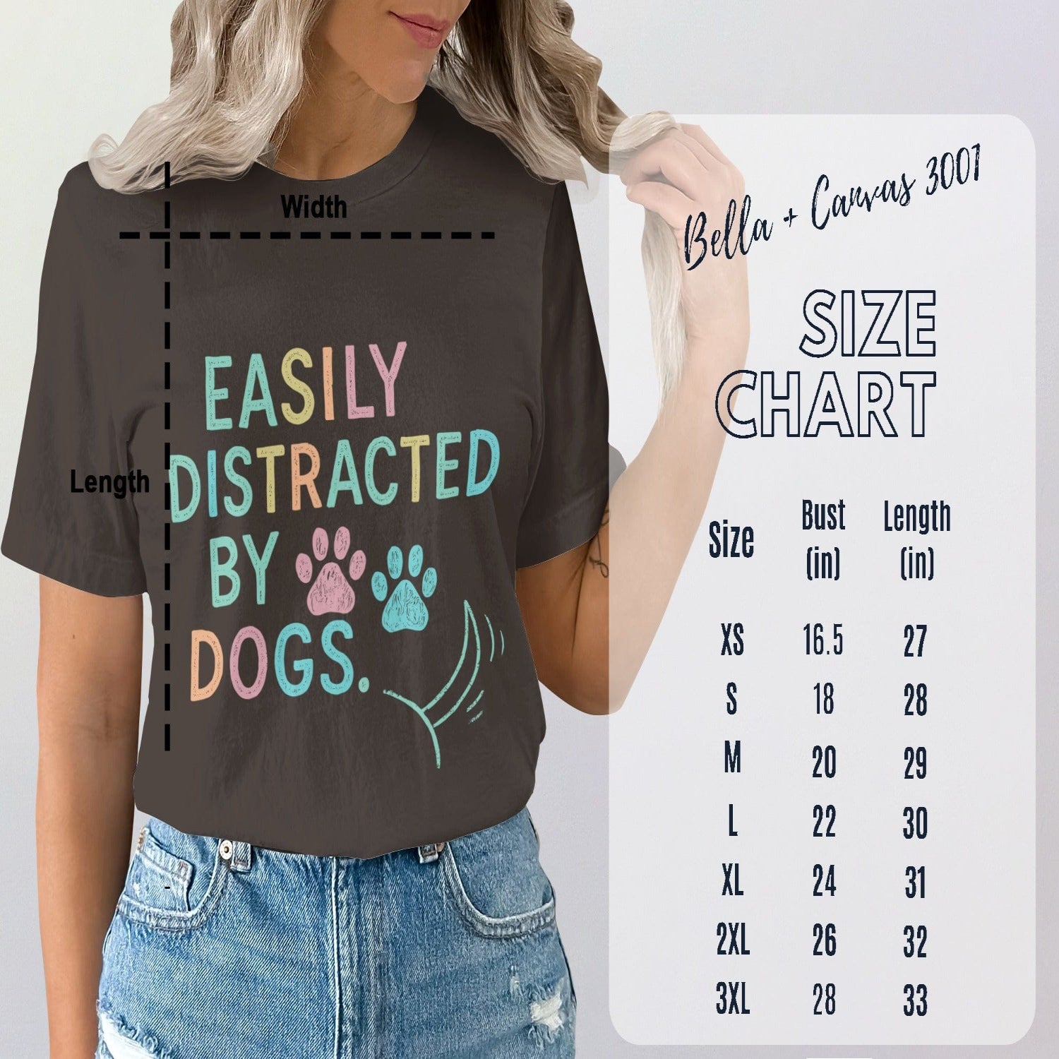 Easily Distracted by Dogs Graphic Tee for Casual Wear