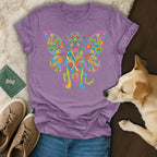 Colorful Winged Dog Design Unique Psychedelic Art product type