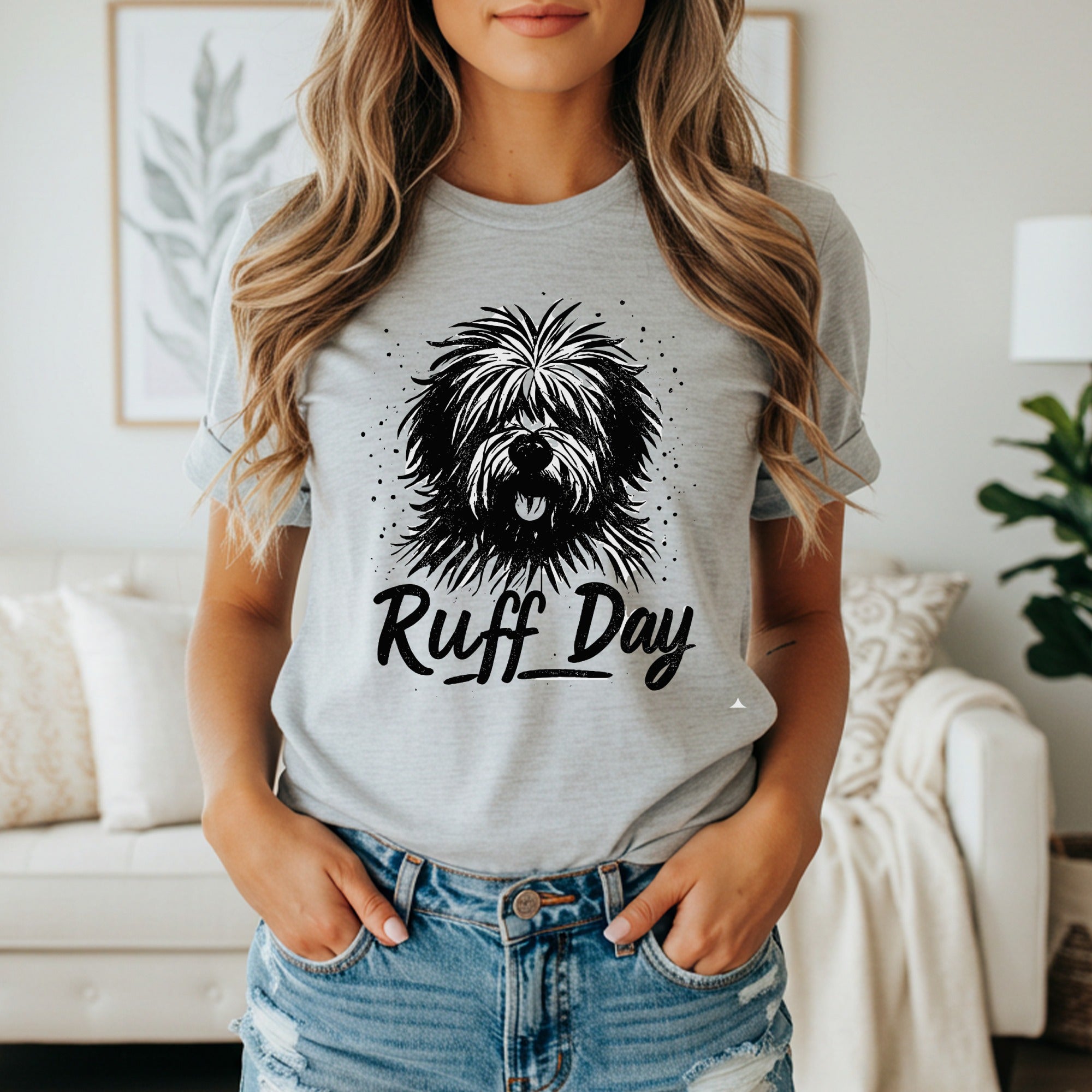 Ruff Day Graphic Tee Dog Lover Humor T-Shirt