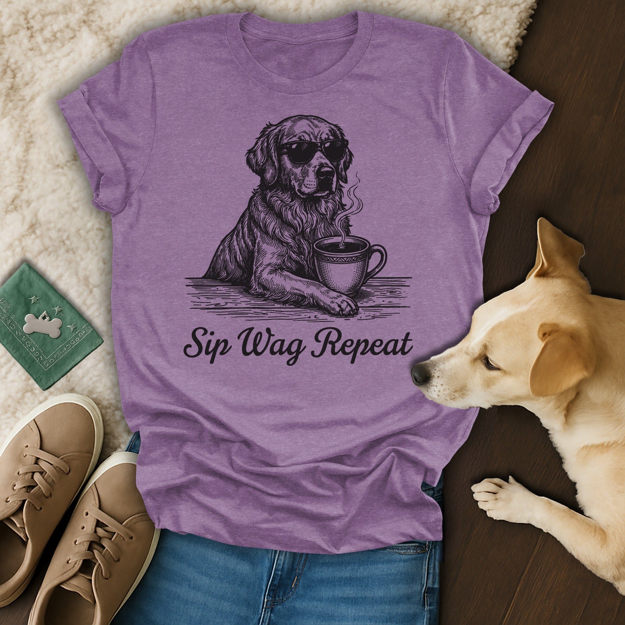 Golden Retriever Sunglasses Coffee Sip Wag Repeat product type