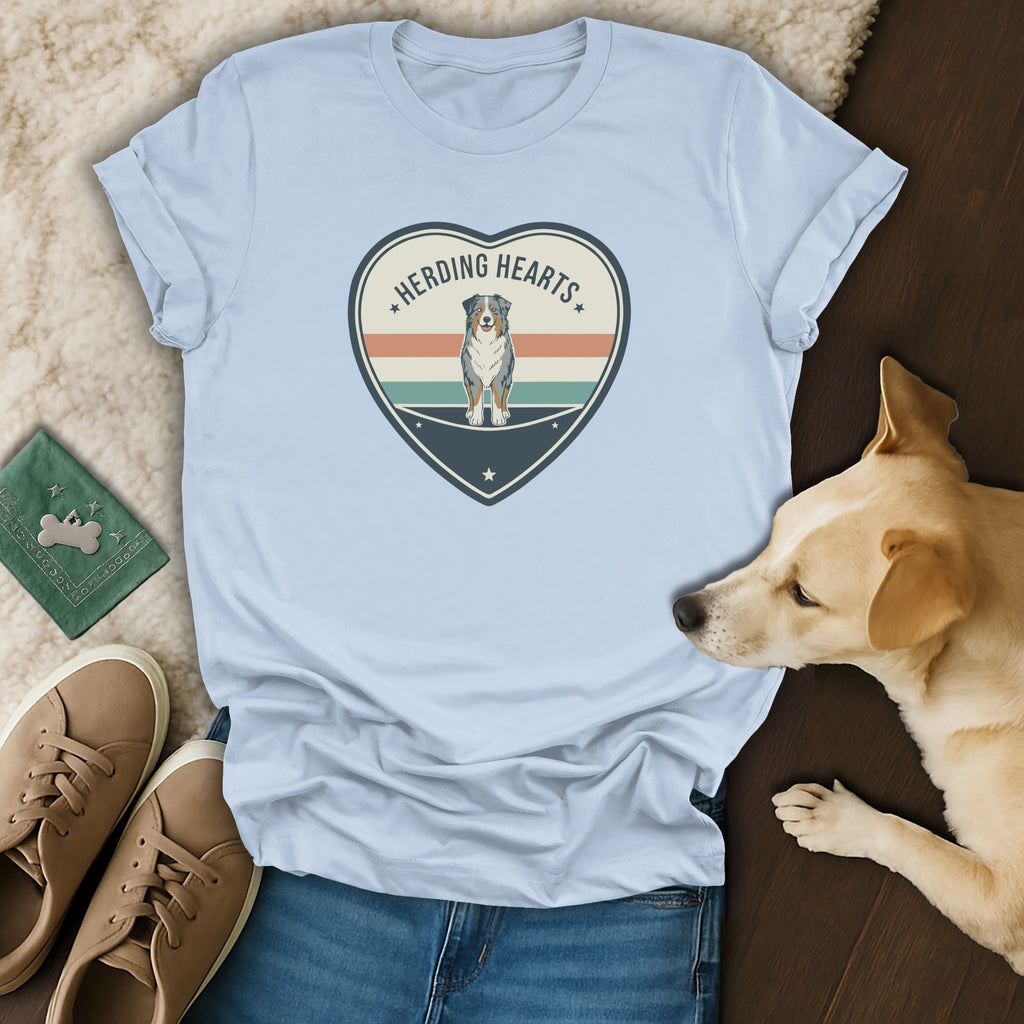 Herding Hearts Graphic T-Shirt for Dog Lovers