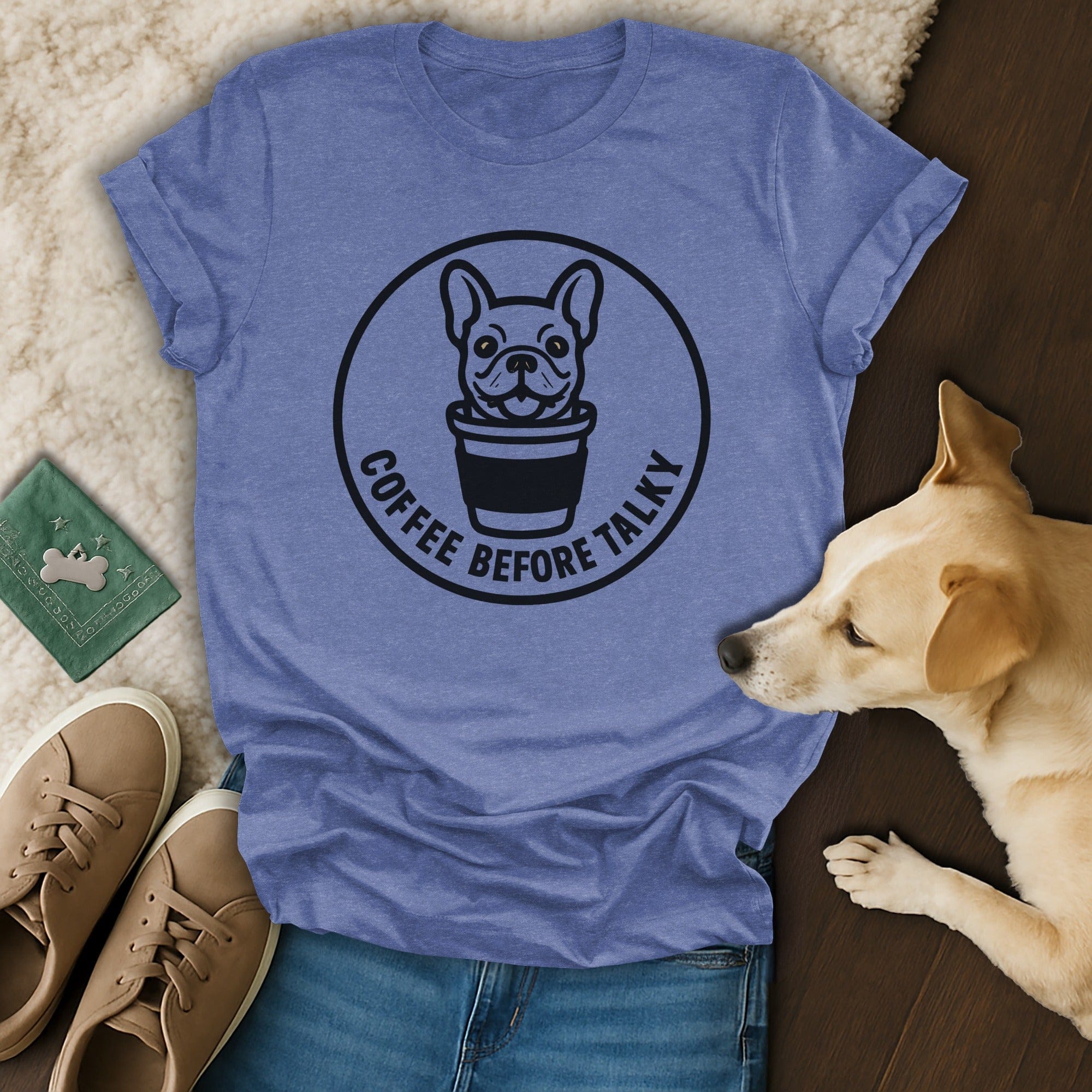 Coffee Before Talky French Bulldog Graphic T-shirt