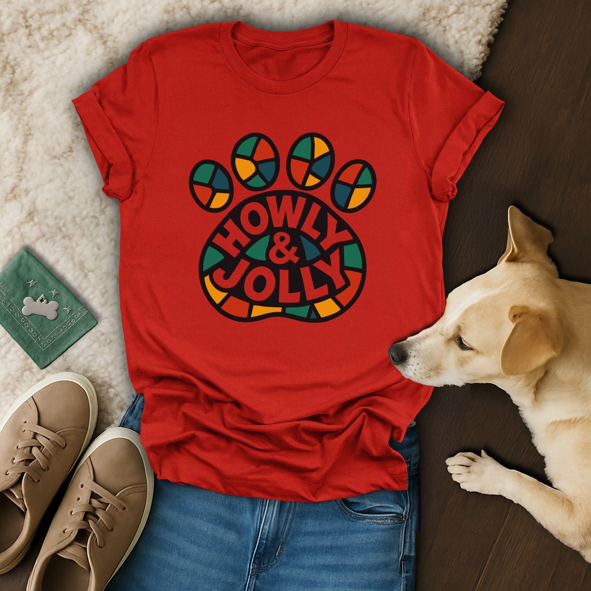 Howly and Jolly Colorful Graphic Design T-Shirt