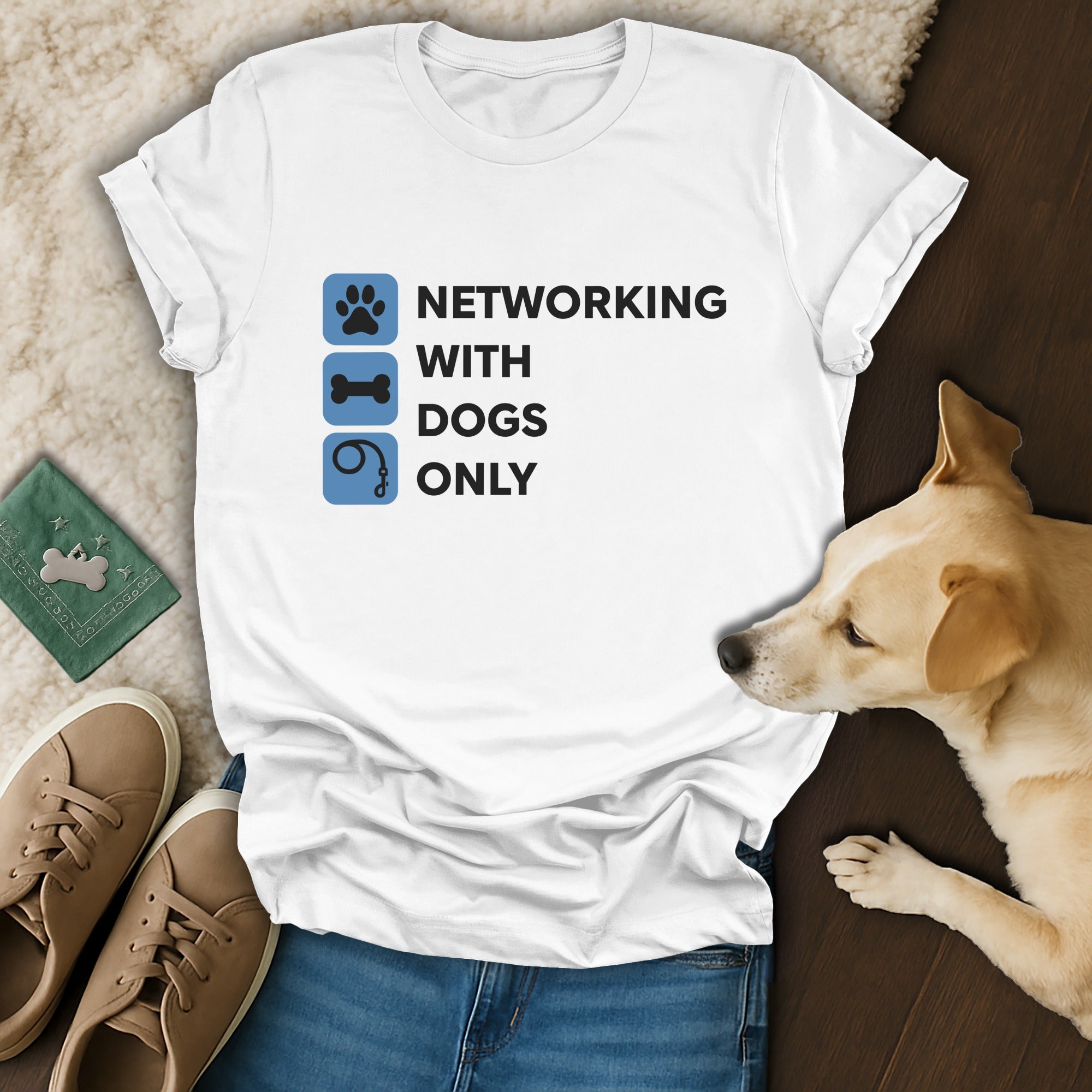 Networking With Dogs Only Graphic Tee Shirt